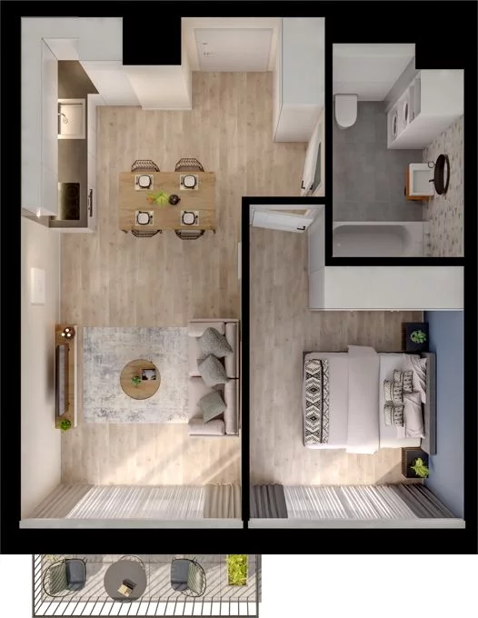 2 pokoje, mieszkanie 40,15 m², piętro 3, oferta nr WO/P33/45, Wiszące Ogrody, Gdańsk, Jasień, Kiełpinek, ul. Przytulna