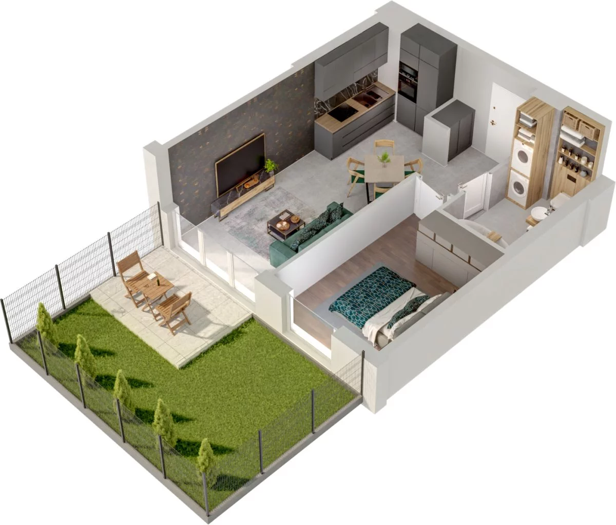 2 pokoje, mieszkanie 40,67 m², parter, oferta nr WO/P31/2, Wiszące Ogrody, Gdańsk, Jasień, Kiełpinek, ul. Przytulna