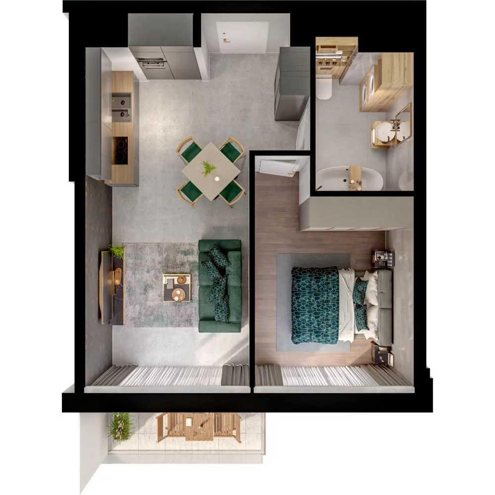 2 pokoje, mieszkanie 39,73 m², parter, oferta nr WO/P31/7, Wiszące Ogrody, Gdańsk, Jasień, Kiełpinek, ul. Przytulna