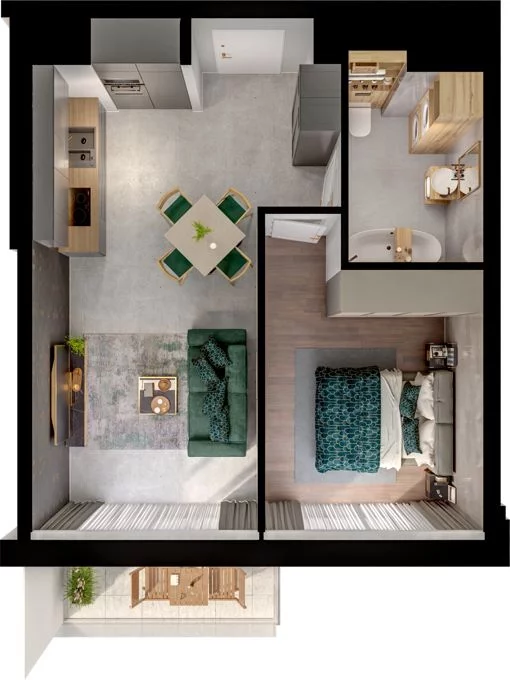 2 pokoje, mieszkanie 39,73 m², parter, oferta nr WO/P31/7, Wiszące Ogrody, Gdańsk, Jasień, Kiełpinek, ul. Przytulna