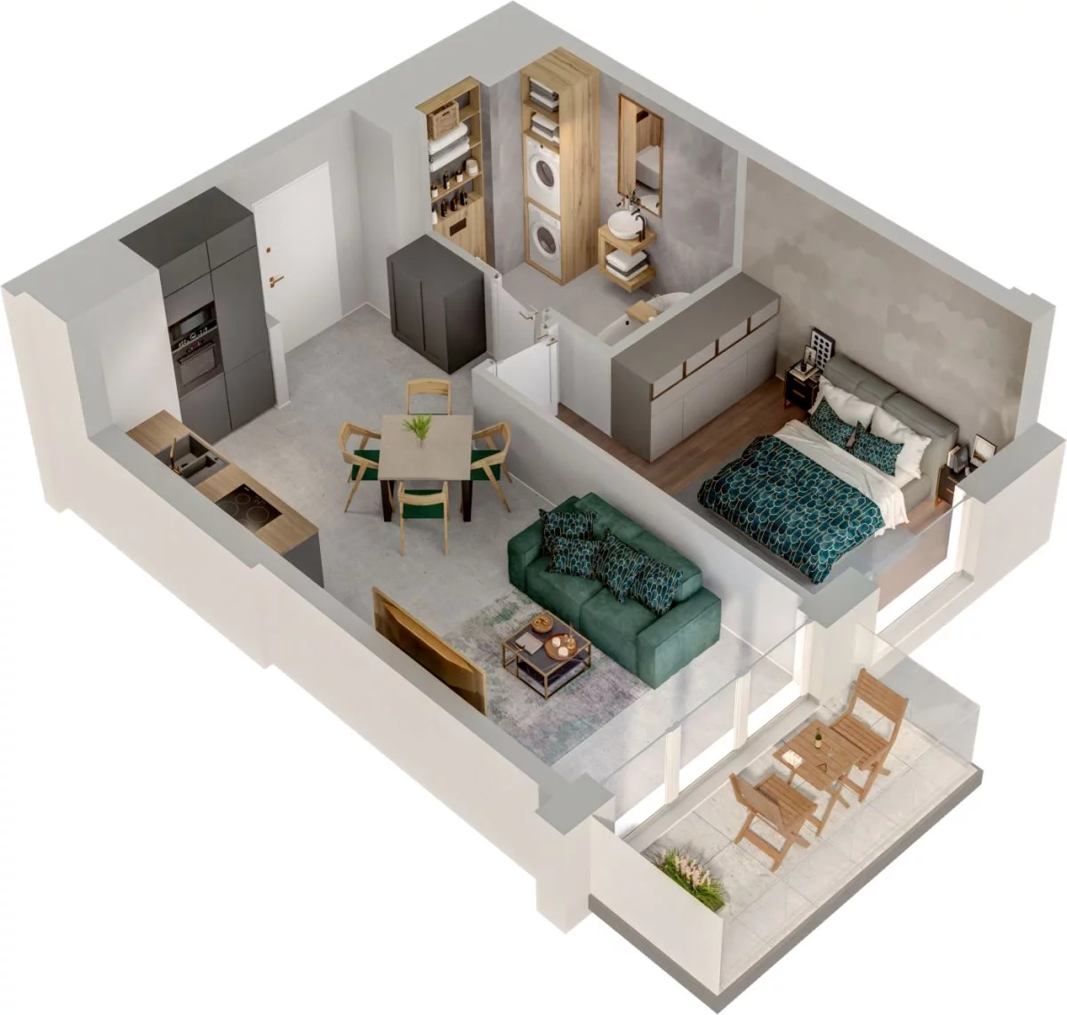 2 pokoje, mieszkanie 39,73 m², parter, oferta nr WO/P31/7, Wiszące Ogrody, Gdańsk, Jasień, Kiełpinek, ul. Przytulna