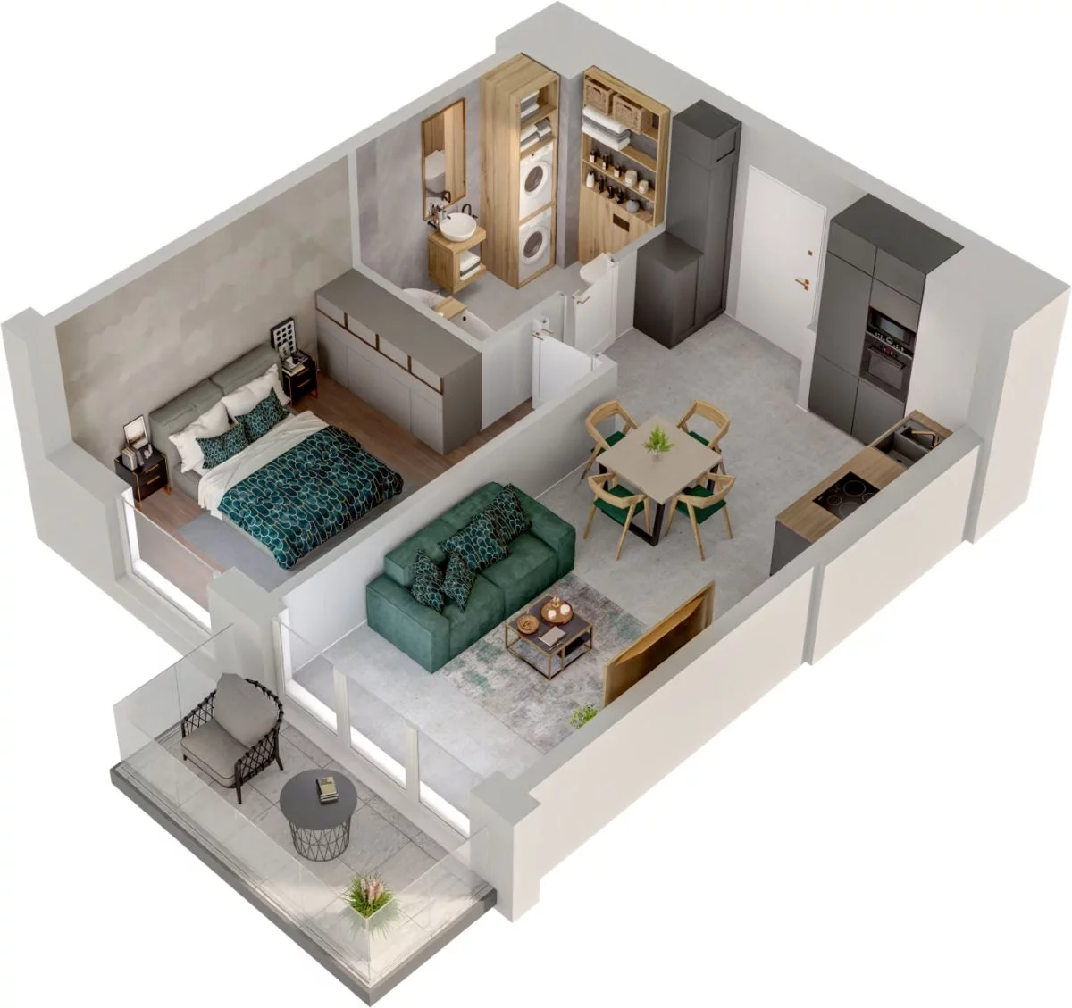 2 pokoje, mieszkanie 40,52 m², piętro 1, oferta nr WO/P31/23, Wiszące Ogrody, Gdańsk, Jasień, Kiełpinek, ul. Przytulna