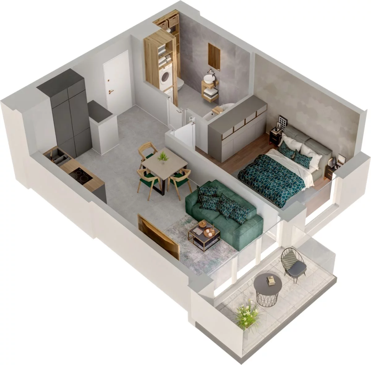 2 pokoje, mieszkanie 40,53 m², piętro 2, oferta nr WO/P31/30, Wiszące Ogrody, Gdańsk, Jasień, Kiełpinek, ul. Przytulna