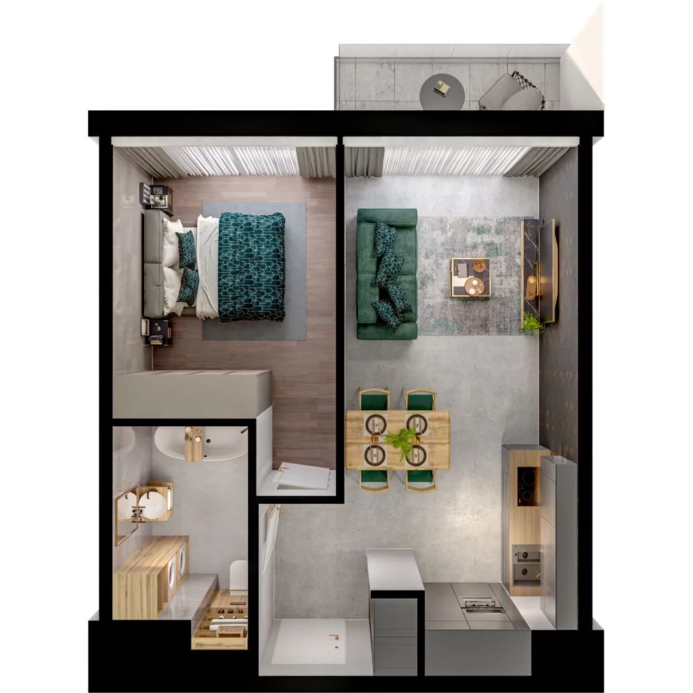2 pokoje, mieszkanie 40,10 m², piętro 2, oferta nr WO/P31/35, Wiszące Ogrody, Gdańsk, Jasień, Kiełpinek, ul. Przytulna