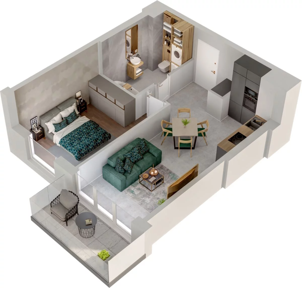 2 pokoje, mieszkanie 40,68 m², piętro 3, oferta nr WO/P31/44, Wiszące Ogrody, Gdańsk, Jasień, Kiełpinek, ul. Przytulna