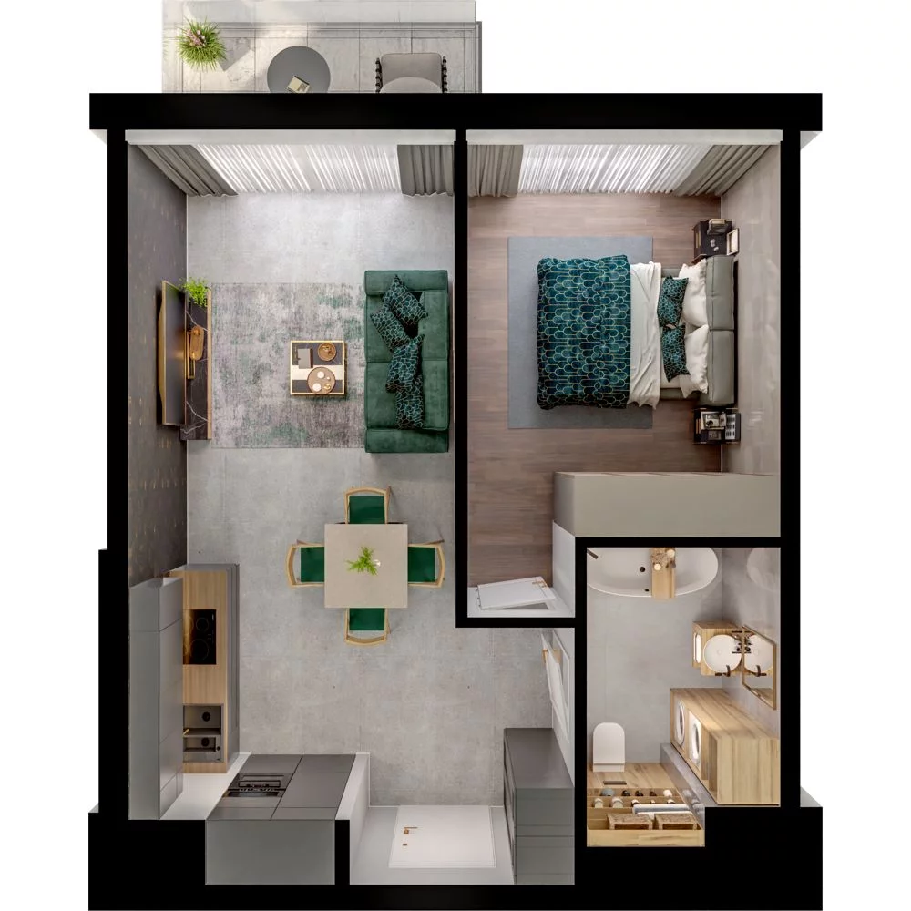 2 pokoje, mieszkanie 40,52 m², piętro 4, oferta nr WO/P31/56, Wiszące Ogrody, Gdańsk, Jasień, Kiełpinek, ul. Przytulna