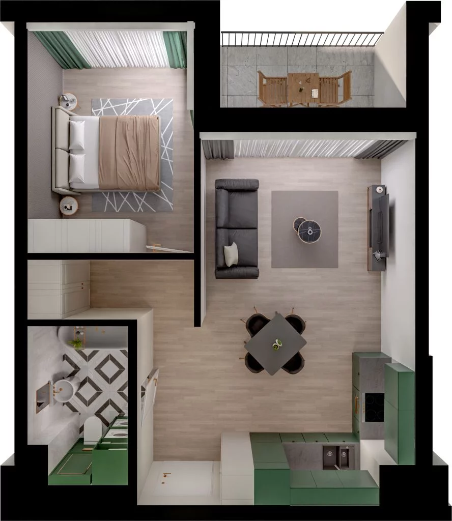 2 pokoje, mieszkanie 44,44 m², piętro 1, oferta nr WO/P3/24, Wiszące Ogrody, Gdańsk, Jasień, Kiełpinek, ul. Przytulna