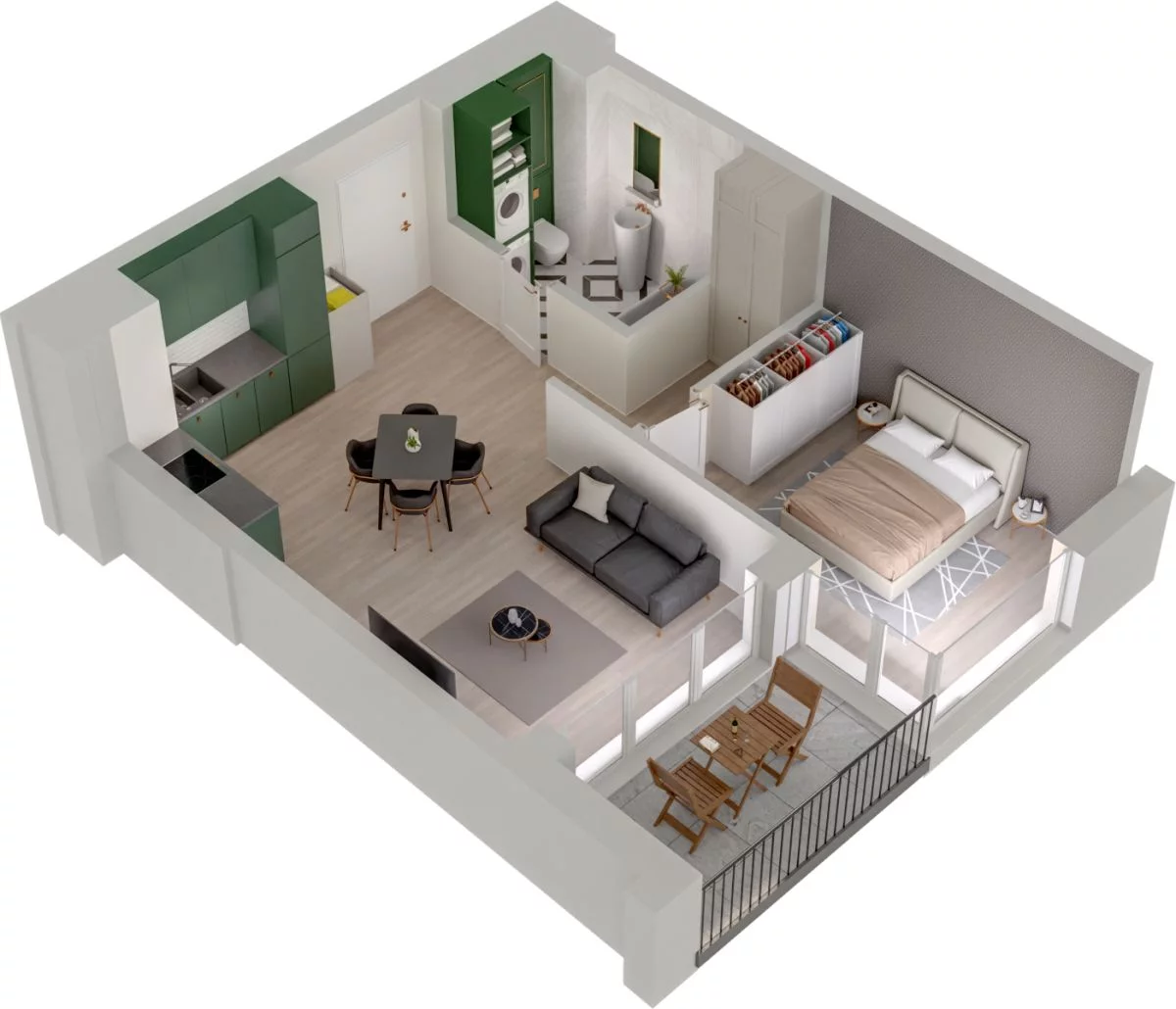 2 pokoje, mieszkanie 44,44 m², piętro 1, oferta nr WO/P3/24, Wiszące Ogrody, Gdańsk, Jasień, Kiełpinek, ul. Przytulna