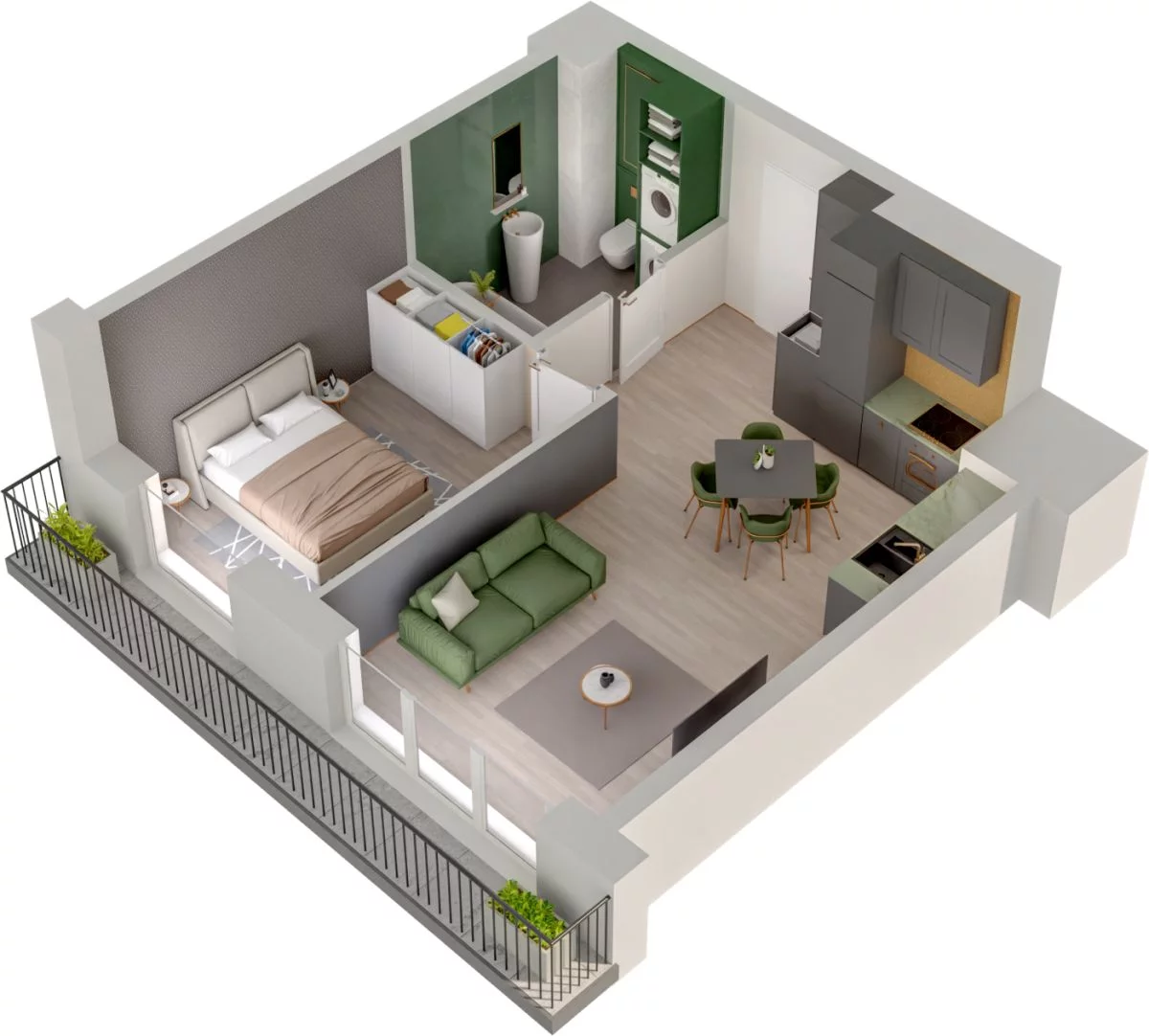 2 pokoje, mieszkanie 40,30 m², piętro 4, oferta nr WO/P3/54, Wiszące Ogrody, Gdańsk, Jasień, Kiełpinek, ul. Przytulna