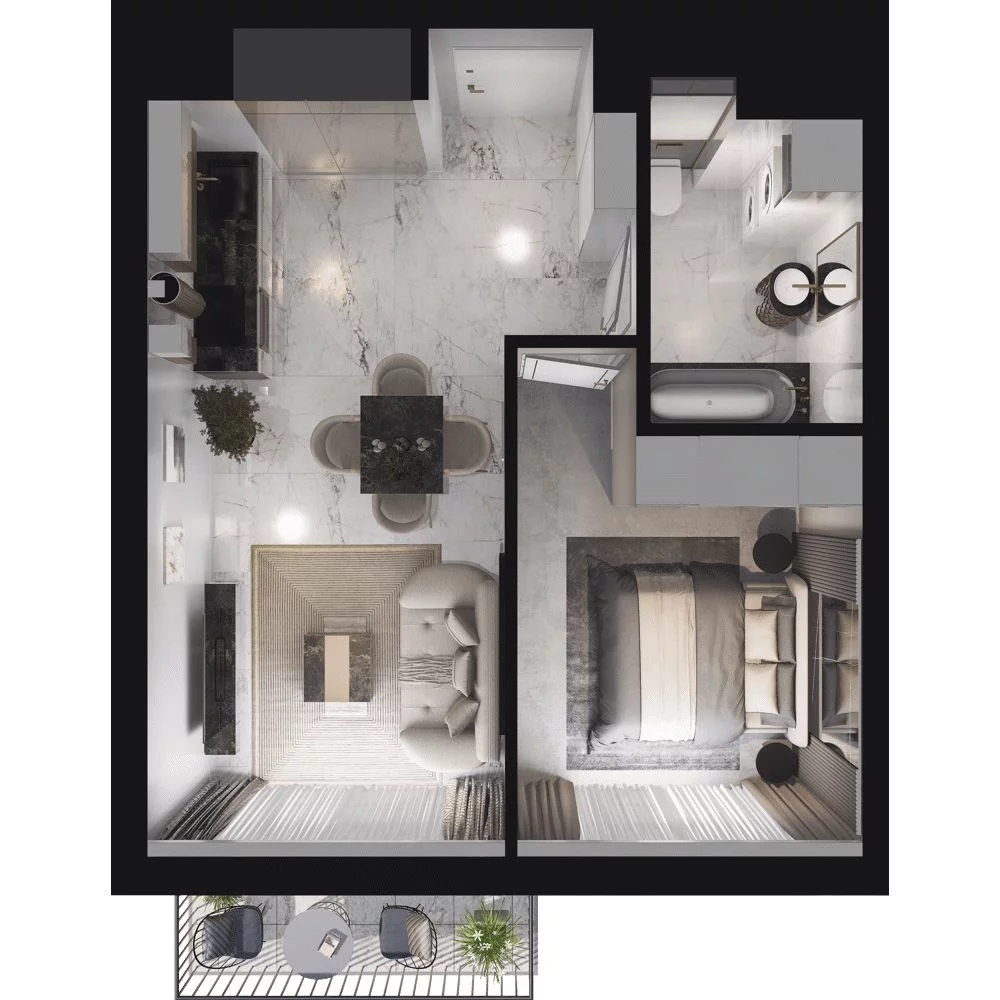 2 pokoje, mieszkanie 39,54 m², parter, oferta nr WO/P35/7, Wiszące Ogrody, Gdańsk, Jasień, Kiełpinek, ul. Przytulna