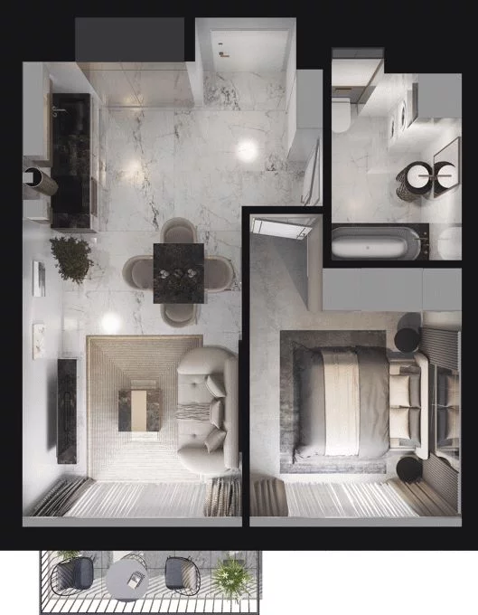 2 pokoje, mieszkanie 39,54 m², parter, oferta nr WO/P35/7, Wiszące Ogrody, Gdańsk, Jasień, Kiełpinek, ul. Przytulna