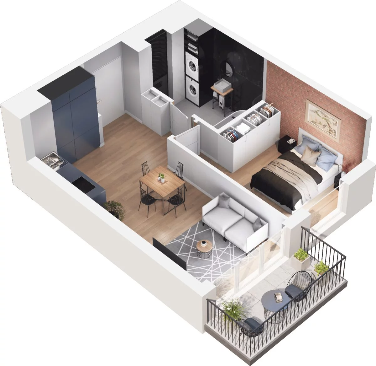 2 pokoje, mieszkanie 39,54 m², parter, oferta nr WO/P35/7, Wiszące Ogrody, Gdańsk, Jasień, Kiełpinek, ul. Przytulna