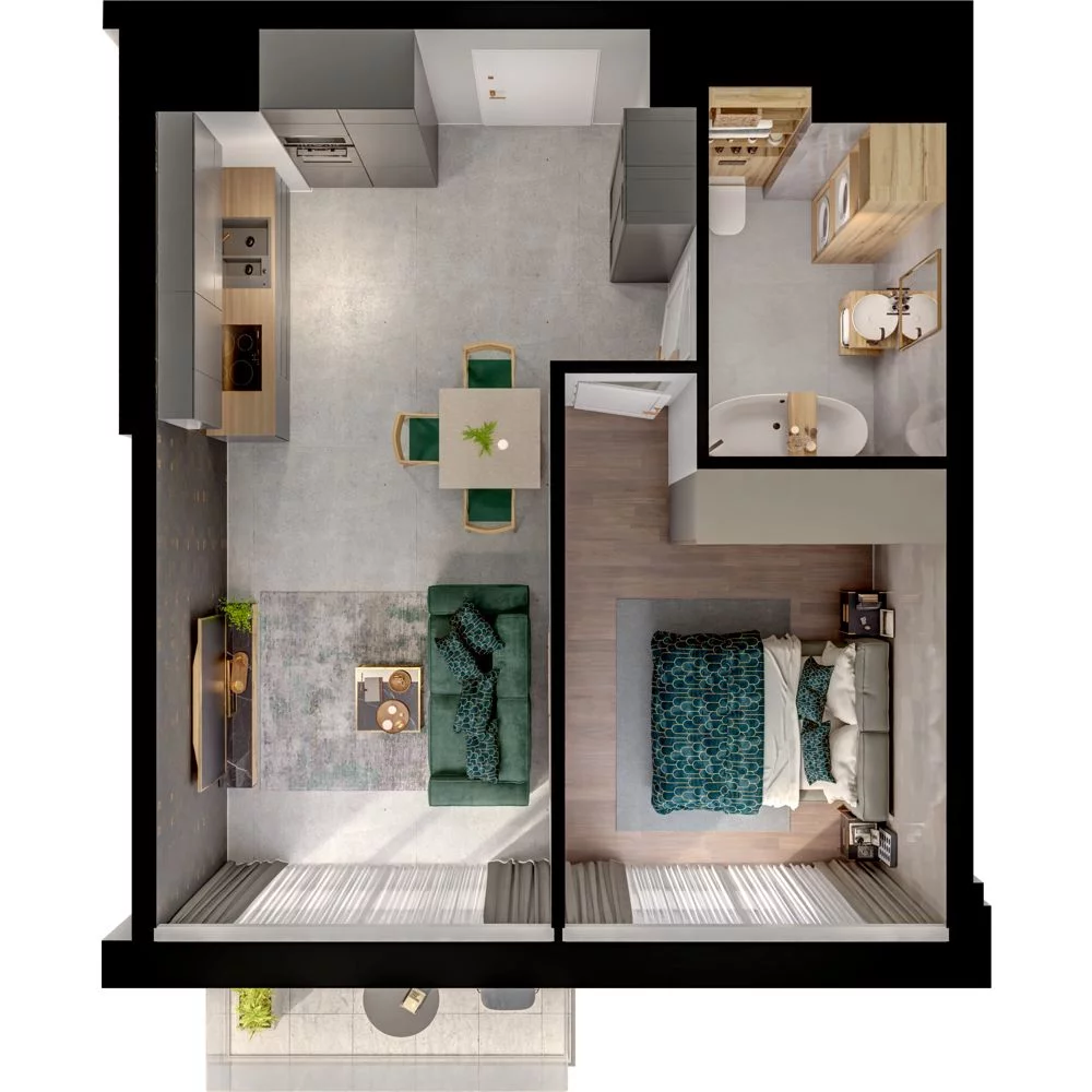 2 pokoje, mieszkanie 39,73 m², piętro 2, oferta nr WO/P31/29, Wiszące Ogrody, Gdańsk, Jasień, Kiełpinek, ul. Przytulna