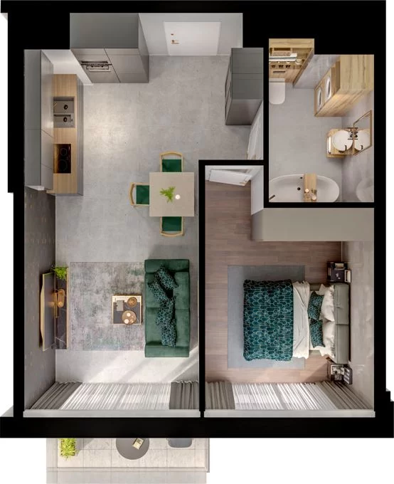 2 pokoje, mieszkanie 39,73 m², piętro 2, oferta nr WO/P31/29, Wiszące Ogrody, Gdańsk, Jasień, Kiełpinek, ul. Przytulna