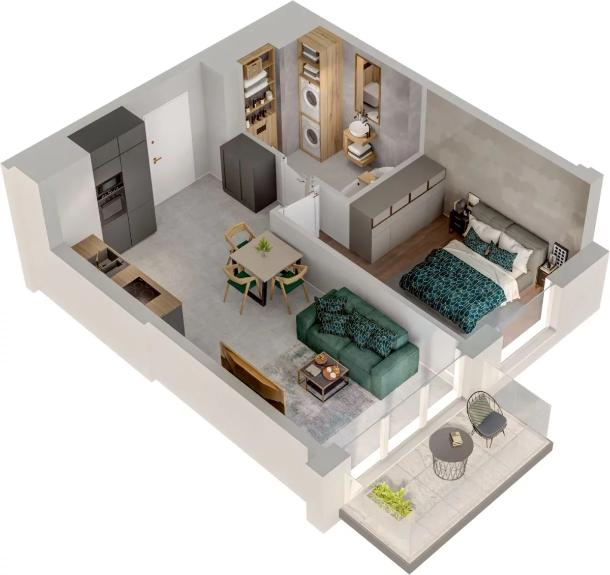 2 pokoje, mieszkanie 39,73 m², piętro 2, oferta nr WO/P31/29, Wiszące Ogrody, Gdańsk, Jasień, Kiełpinek, ul. Przytulna
