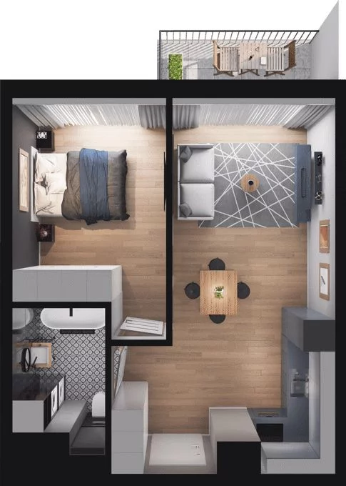 2 pokoje, mieszkanie 39,84 m², piętro 2, oferta nr WO/P35/35, Wiszące Ogrody, Gdańsk, Jasień, Kiełpinek, ul. Przytulna