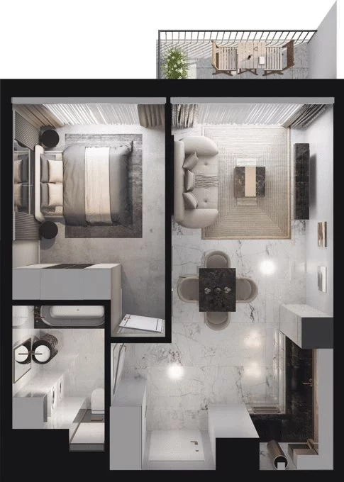 2 pokoje, mieszkanie 39,84 m², piętro 2, oferta nr WO/P35/35, Wiszące Ogrody, Gdańsk, Jasień, Kiełpinek, ul. Przytulna