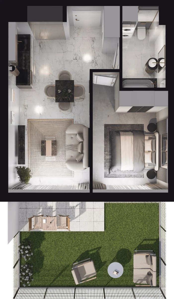 2 pokoje, mieszkanie 40,53 m², parter, oferta nr WO/P35/2, Wiszące Ogrody, Gdańsk, Jasień, Kiełpinek, ul. Przytulna