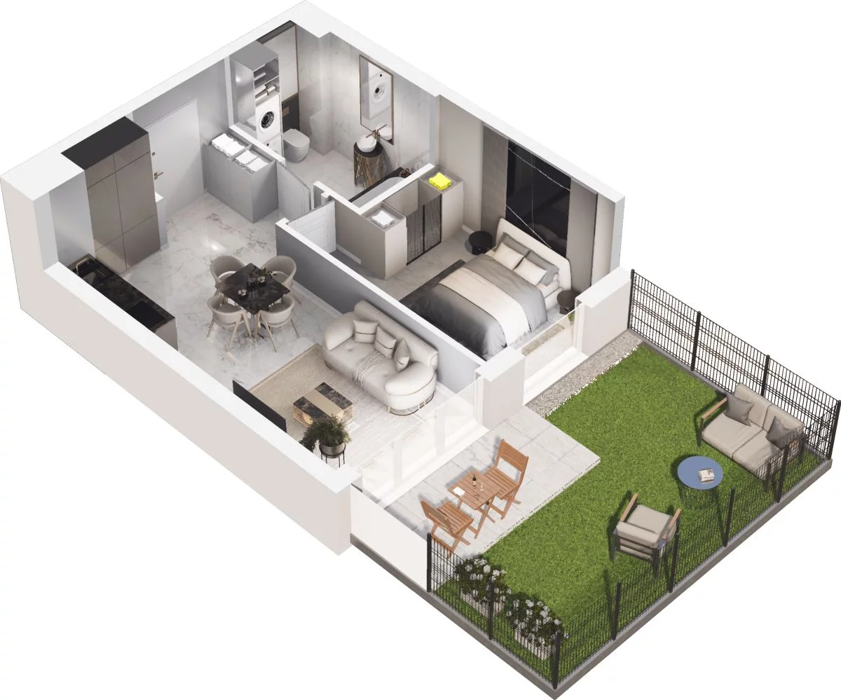 2 pokoje, mieszkanie 40,53 m², parter, oferta nr WO/P35/2, Wiszące Ogrody, Gdańsk, Jasień, Kiełpinek, ul. Przytulna