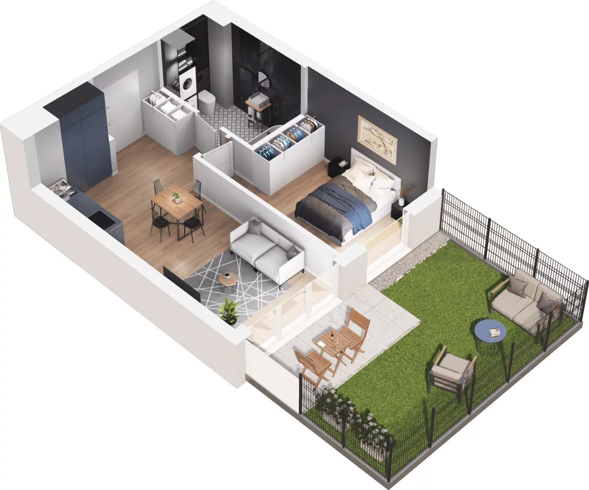 2 pokoje, mieszkanie 40,53 m², parter, oferta nr WO/P35/2, Wiszące Ogrody, Gdańsk, Jasień, Kiełpinek, ul. Przytulna