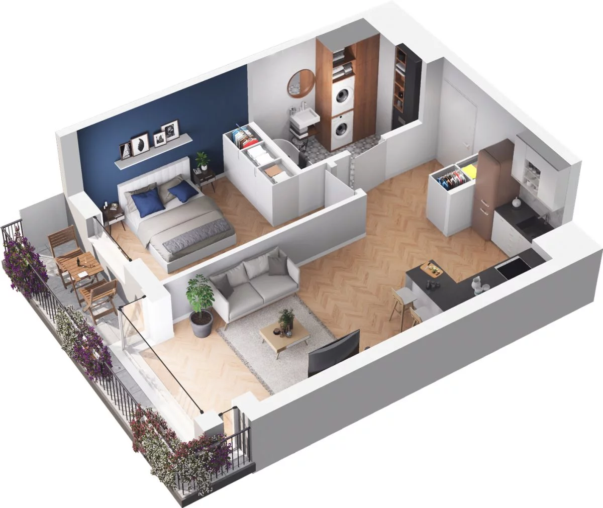 Mieszkanie 44,02 m², parter, oferta nr WO/B3/7, Wiszące Ogrody, Gdańsk, Jasień, Kiełpinek, ul. Przytulna