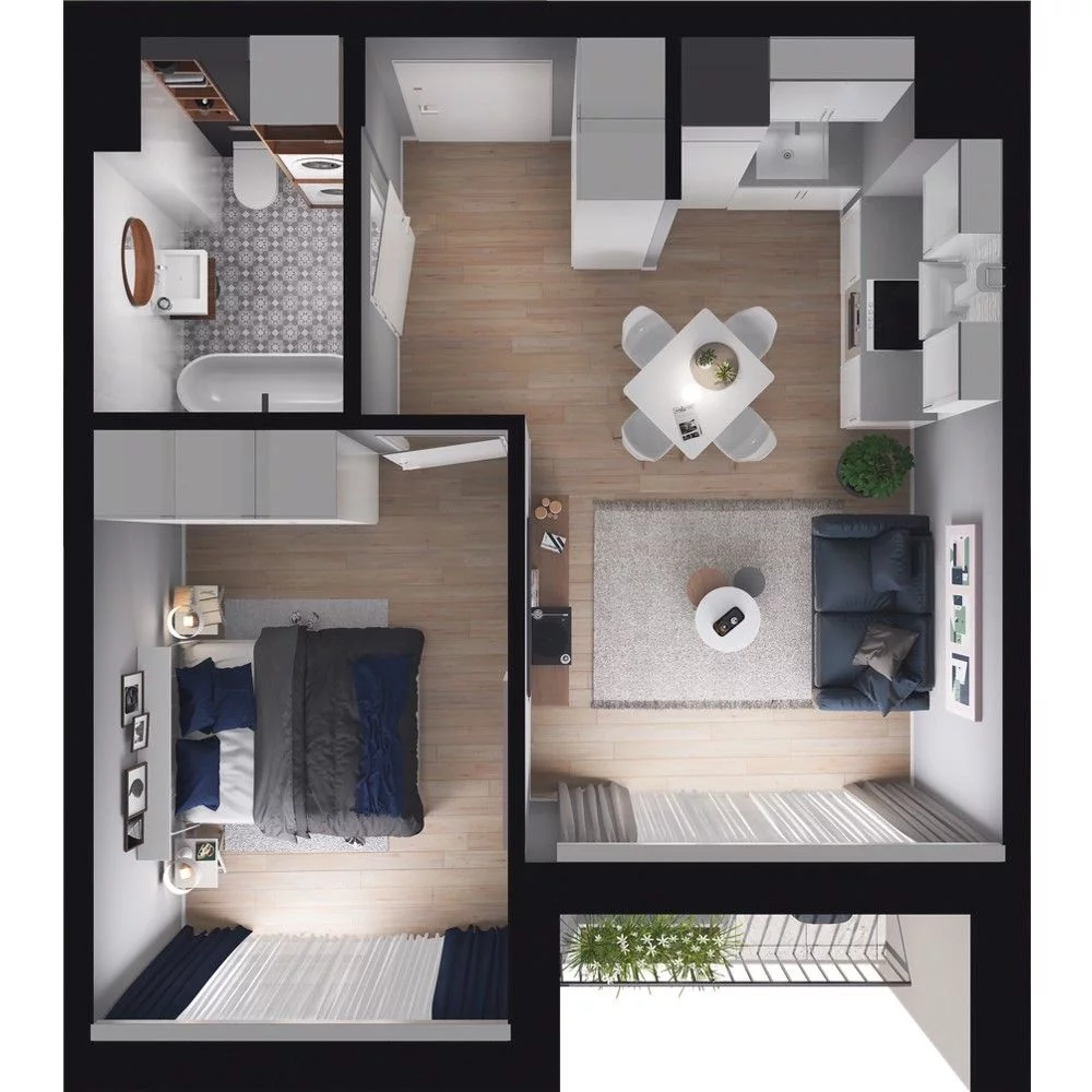 2 pokoje, mieszkanie 35,82 m², parter, oferta nr WO/O18/2, Wiszące Ogrody, Gdańsk, Jasień, Kiełpinek, ul. Przytulna