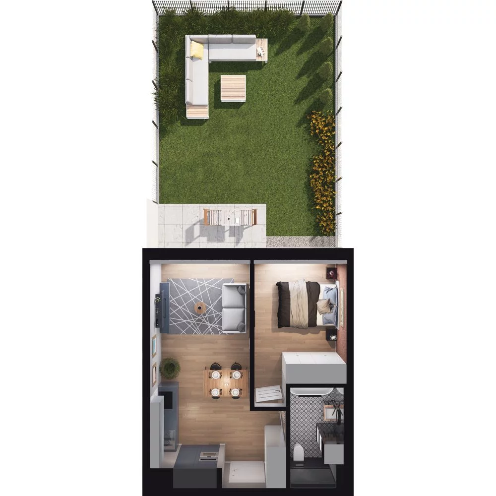 2 pokoje, mieszkanie 40,56 m², parter, oferta nr WO/P35/5, Wiszące Ogrody, Gdańsk, Jasień, Kiełpinek, ul. Przytulna