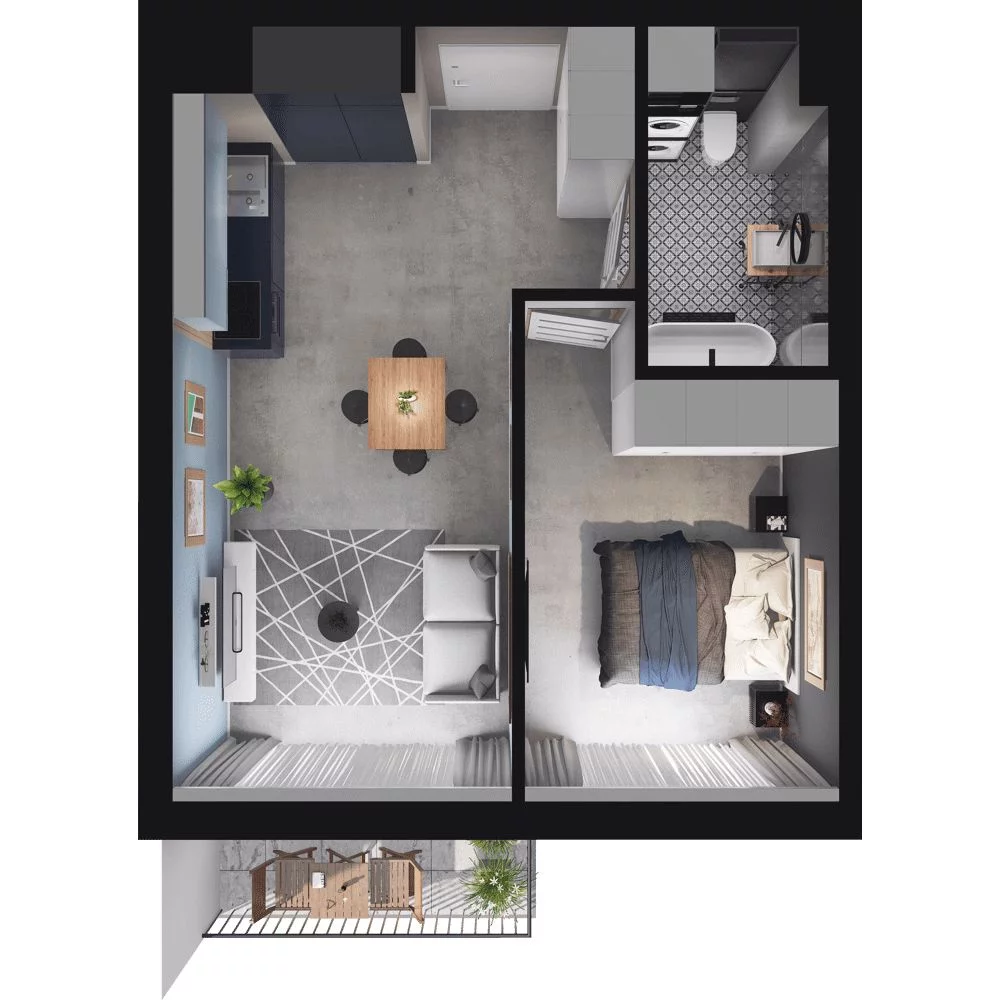 2 pokoje, mieszkanie 40,53 m², parter, oferta nr WO/P35/8, Wiszące Ogrody, Gdańsk, Jasień, Kiełpinek, ul. Przytulna