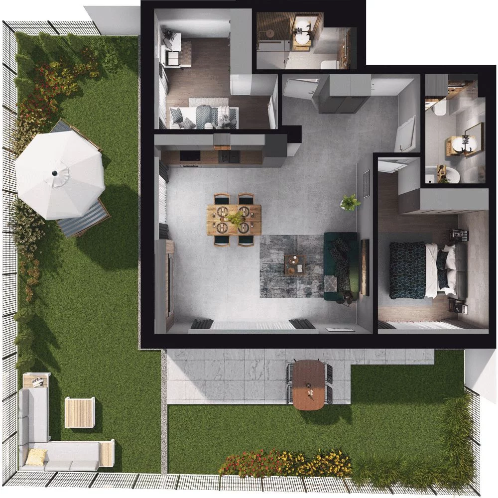 3 pokoje, mieszkanie 68,29 m², parter, oferta nr WL/D31/3, Wiczlino Lyceum, Gdynia, Chwarzno-Wiczlino, Wiczlino, ul. Danusi 31 