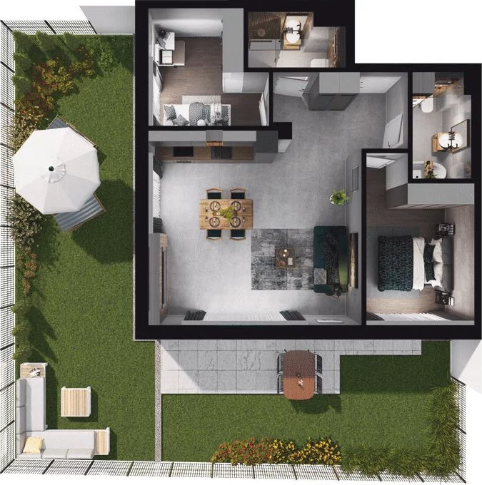 3 pokoje, mieszkanie 68,29 m², parter, oferta nr WL/D31/3, Wiczlino Lyceum, Gdynia, Chwarzno-Wiczlino, Wiczlino, ul. Danusi 31 