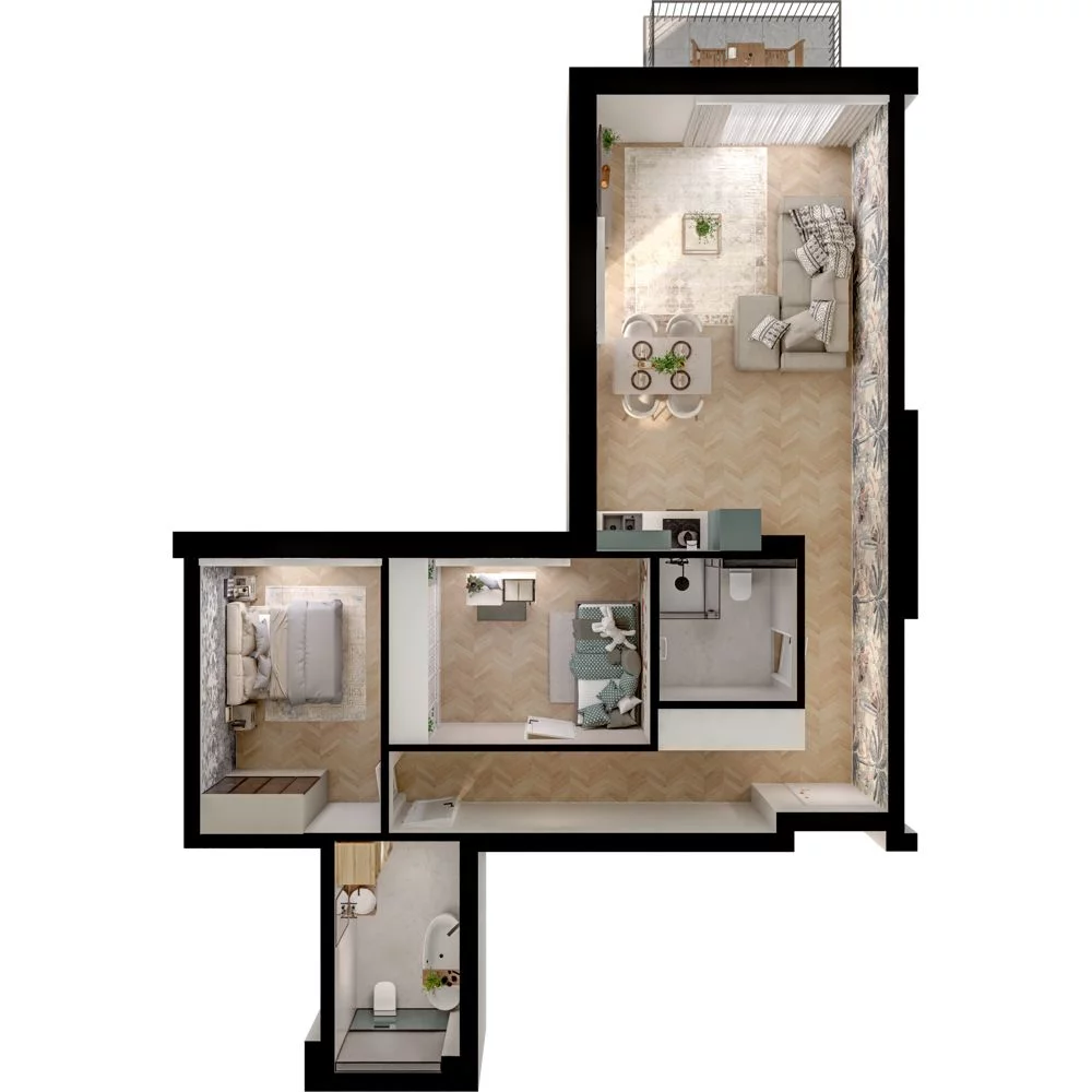 3 pokoje, mieszkanie 73,84 m², piętro 1, oferta nr WL/D33/4, Wiczlino Lyceum, Gdynia, Chwarzno-Wiczlino, Wiczlino, ul. Danusi 31 