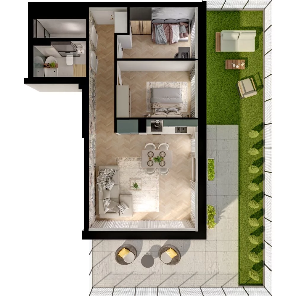 3 pokoje, mieszkanie 60,47 m², piętro 1, oferta nr WL/D33/6, Wiczlino Lyceum, Gdynia, Chwarzno-Wiczlino, Wiczlino, ul. Danusi 31 