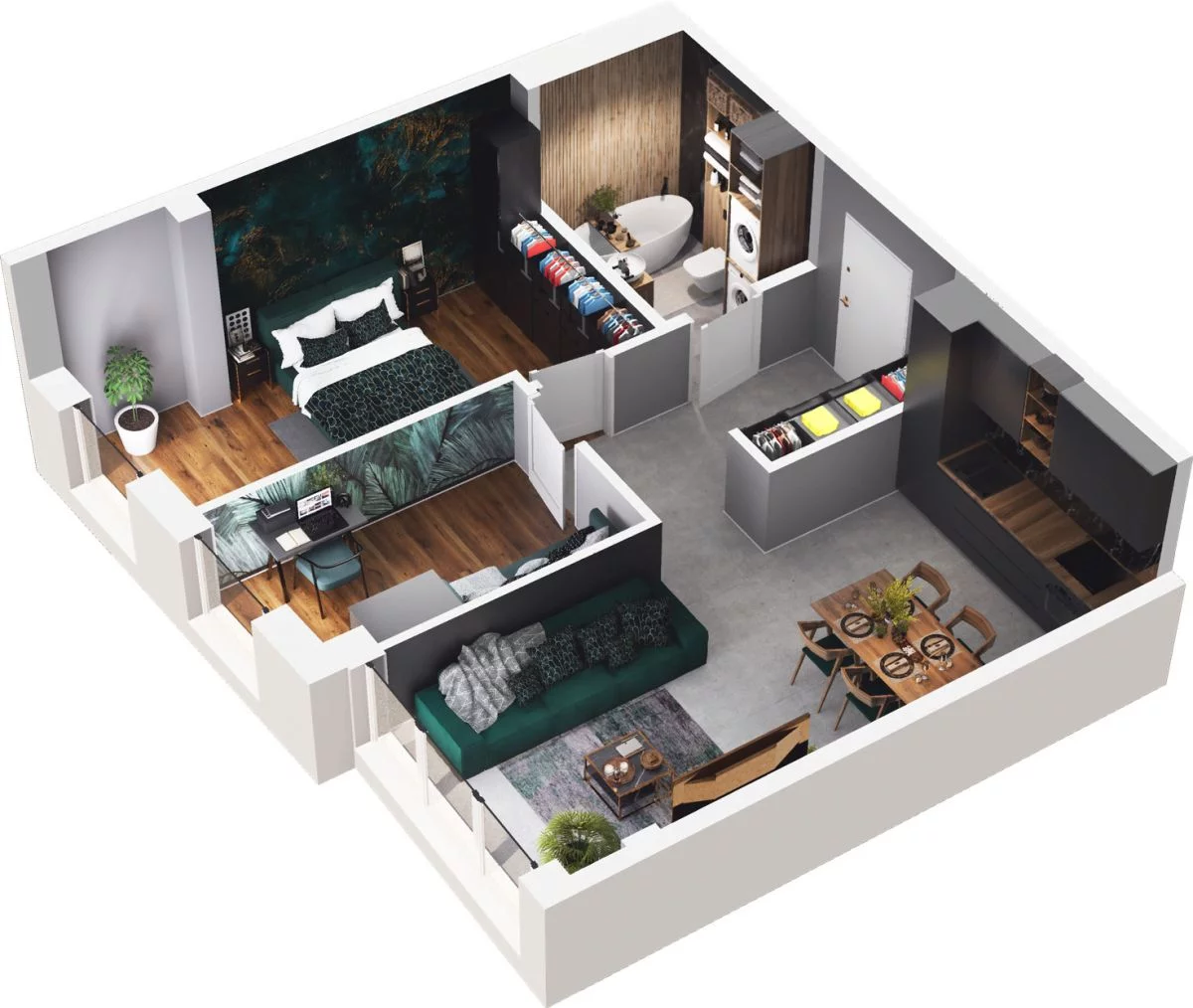 3 pokoje, mieszkanie 56,35 m², piętro 17, oferta nr CP/R7/172, Centralpark, Gdańsk, Piecki-Migowo, Morena, ul. Franciszka Rakoczego