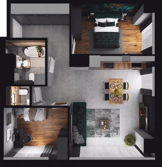 3 pokoje, mieszkanie 67,29 m², piętro 2, oferta nr CP/R7/25, Centralpark, Gdańsk, Piecki-Migowo, Morena, ul. Franciszka Rakoczego