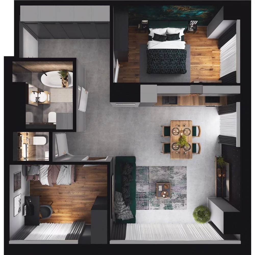 3 pokoje, mieszkanie 67,29 m², piętro 2, oferta nr CP/R7/25, Centralpark, Gdańsk, Piecki-Migowo, Morena, ul. Franciszka Rakoczego