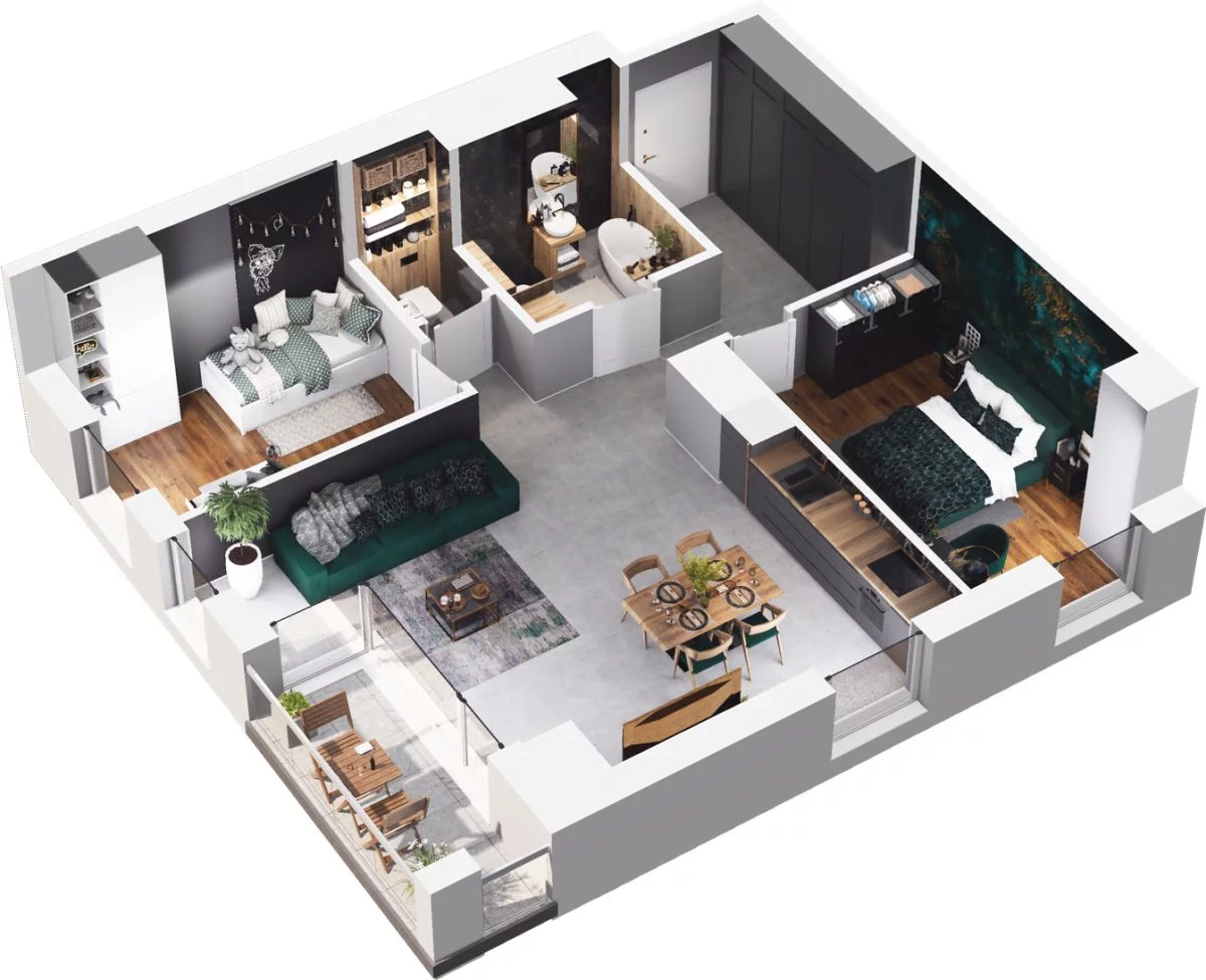 3 pokoje, mieszkanie 71,31 m², piętro 4, oferta nr CP/R7/45, Centralpark, Gdańsk, Piecki-Migowo, Morena, ul. Franciszka Rakoczego
