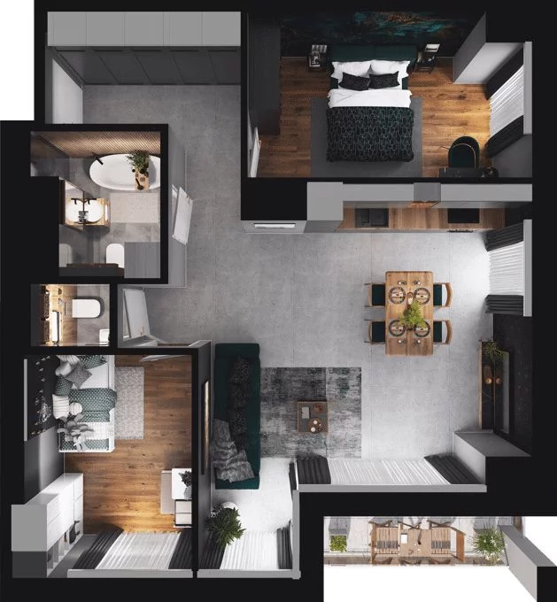 3 pokoje, mieszkanie 71,31 m², piętro 4, oferta nr CP/R7/45, Centralpark, Gdańsk, Piecki-Migowo, Morena, ul. Franciszka Rakoczego