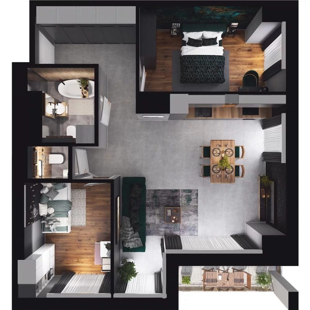 3 pokoje, mieszkanie 71,31 m², piętro 4, oferta nr CP/R7/45, Centralpark, Gdańsk, Piecki-Migowo, Morena, ul. Franciszka Rakoczego