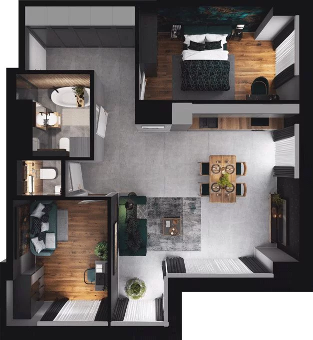 3 pokoje, mieszkanie 71,63 m², piętro 6, oferta nr CP/R7/65, Centralpark, Gdańsk, Piecki-Migowo, Morena, ul. Franciszka Rakoczego