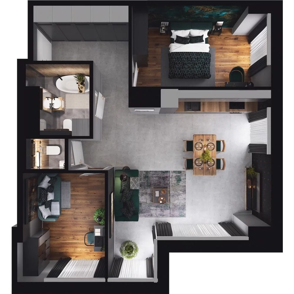 3 pokoje, mieszkanie 71,63 m², piętro 6, oferta nr CP/R7/65, Centralpark, Gdańsk, Piecki-Migowo, Morena, ul. Franciszka Rakoczego