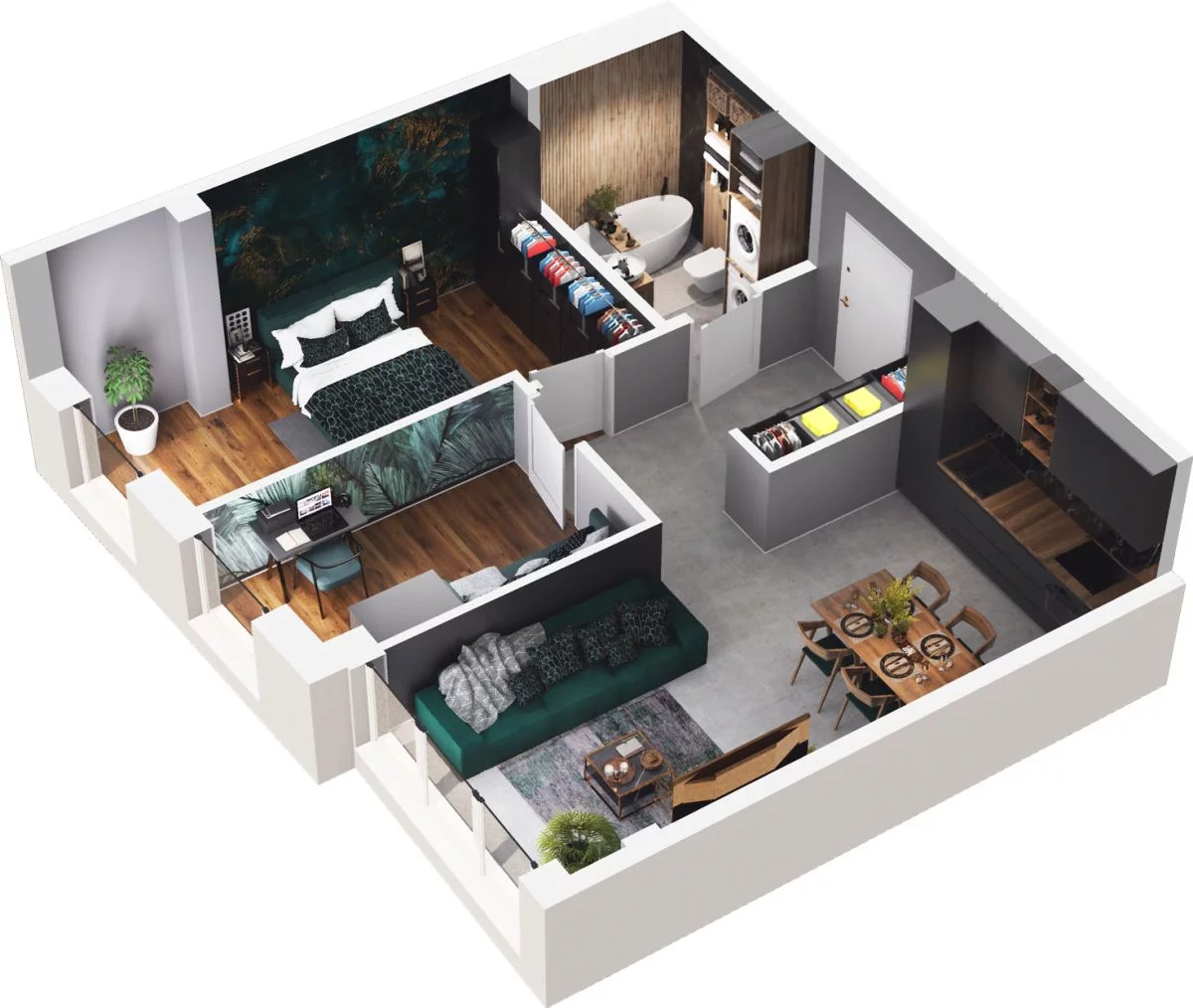 3 pokoje, mieszkanie 56,35 m², piętro 16, oferta nr CP/R7/162, Centralpark, Gdańsk, Piecki-Migowo, Morena, ul. Franciszka Rakoczego