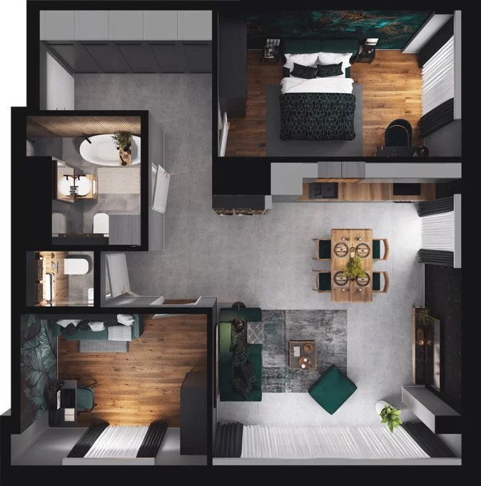 3 pokoje, mieszkanie 68,42 m², piętro 17, oferta nr CP/R7/175, Centralpark, Gdańsk, Piecki-Migowo, Morena, ul. Franciszka Rakoczego
