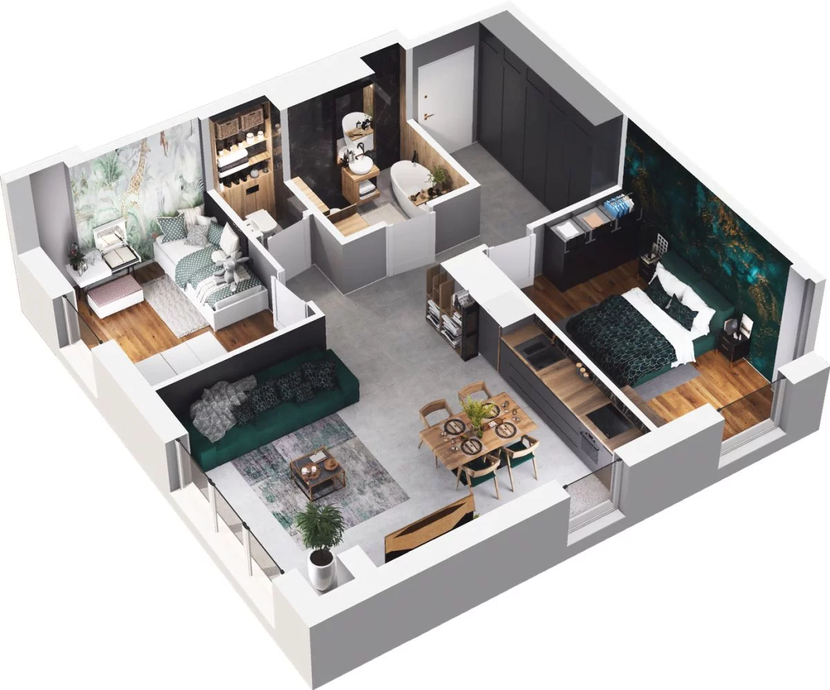 3 pokoje, mieszkanie 68,42 m², piętro 18, oferta nr CP/R7/185, Centralpark, Gdańsk, Piecki-Migowo, Morena, ul. Franciszka Rakoczego
