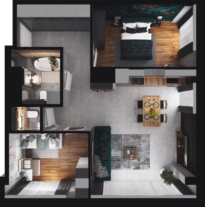 3 pokoje, mieszkanie 68,42 m², piętro 18, oferta nr CP/R7/185, Centralpark, Gdańsk, Piecki-Migowo, Morena, ul. Franciszka Rakoczego