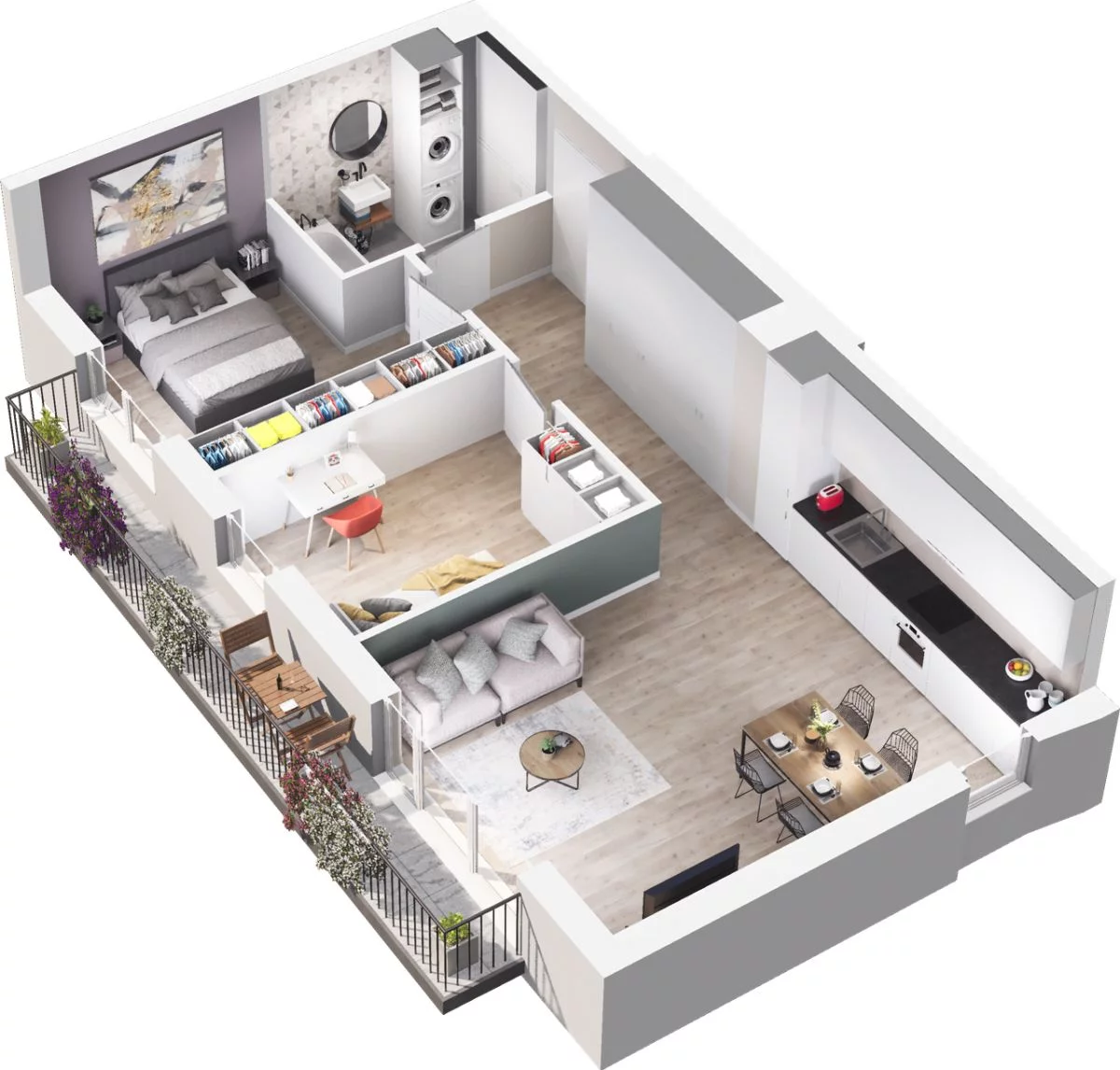 3 pokoje, mieszkanie 62,50 m², piętro 1, oferta nr W/1/7, Welocity Wiczlino, Gdynia, Chwarzno-Wiczlino, ul. Jana Kazimierza