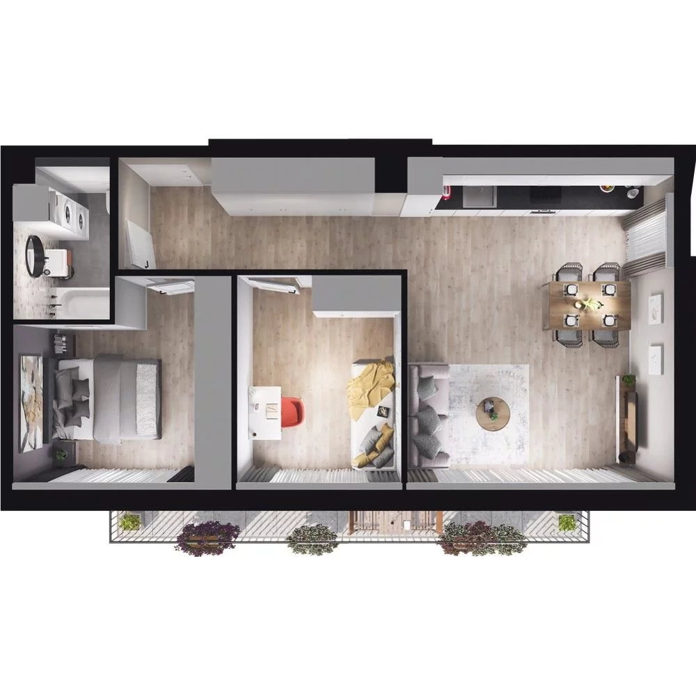 3 pokoje, mieszkanie 62,50 m², piętro 1, oferta nr W/1/7, Welocity Wiczlino, Gdynia, Chwarzno-Wiczlino, ul. Jana Kazimierza