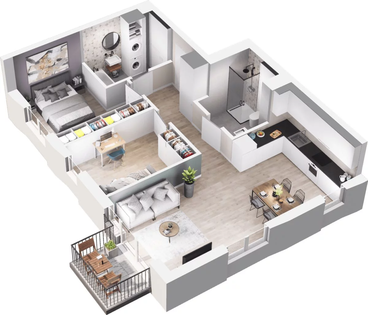 3 pokoje, mieszkanie 67,10 m², piętro 2, oferta nr W/1/21, Welocity Wiczlino, Gdynia, Chwarzno-Wiczlino, ul. Jana Kazimierza