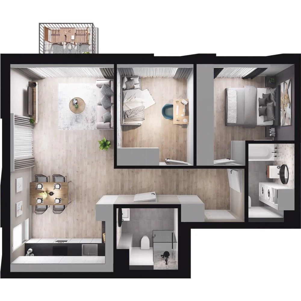 3 pokoje, mieszkanie 67,10 m², piętro 2, oferta nr W/1/21, Welocity Wiczlino, Gdynia, Chwarzno-Wiczlino, ul. Jana Kazimierza