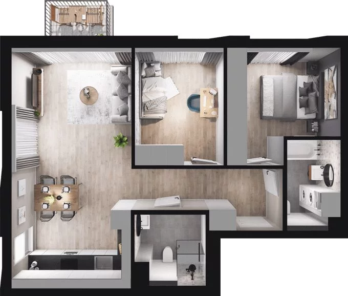 3 pokoje, mieszkanie 67,10 m², piętro 2, oferta nr W/1/21, Welocity Wiczlino, Gdynia, Chwarzno-Wiczlino, ul. Jana Kazimierza