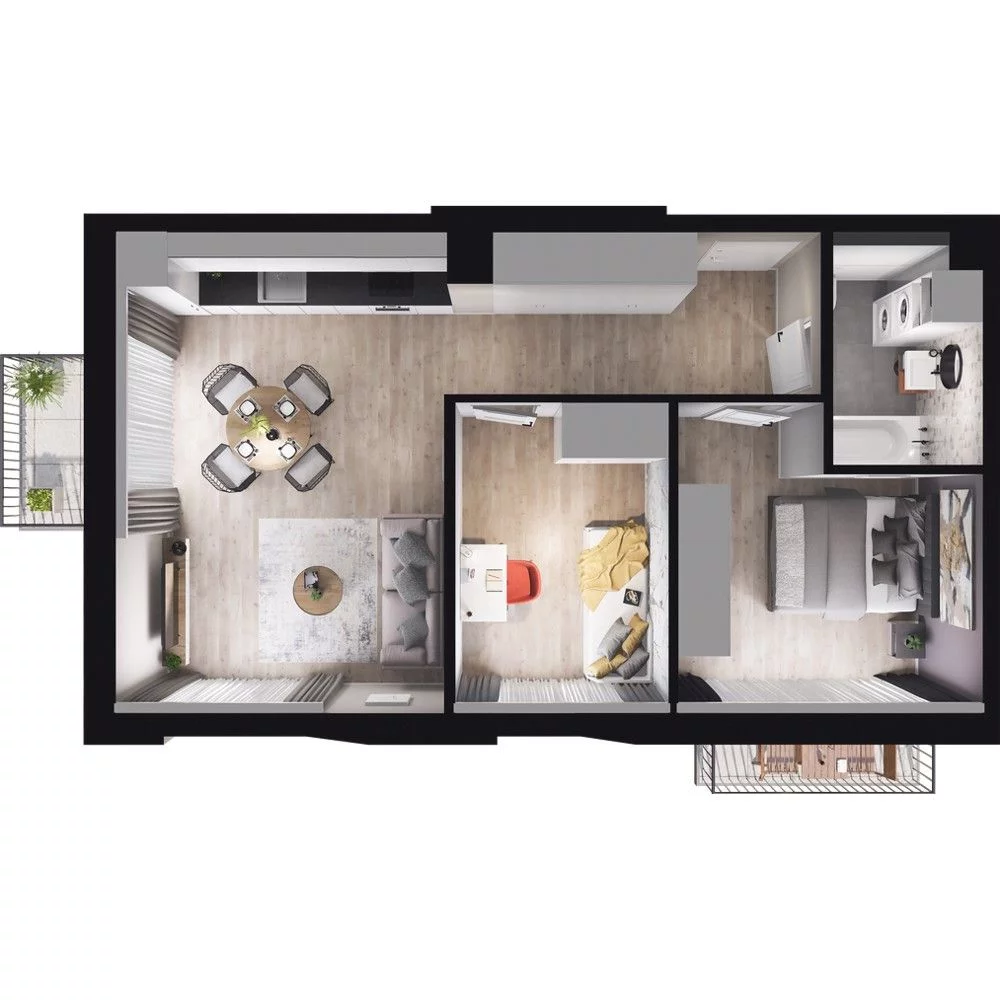 3 pokoje, mieszkanie 56,60 m², piętro 3, oferta nr W/1/25, Welocity Wiczlino, Gdynia, Chwarzno-Wiczlino, ul. Jana Kazimierza